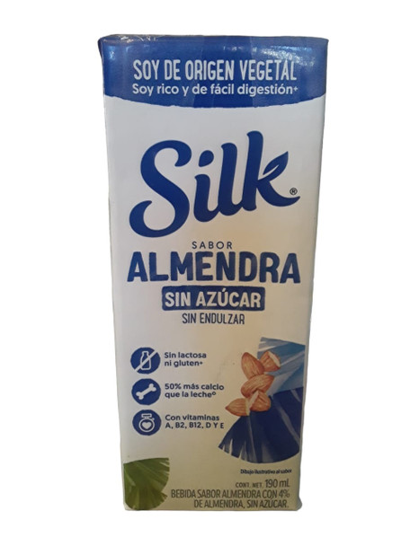 Almond Milk, No Sugar, 190 ML -Leche de Almendras, Sin Azúcar, 190 ML