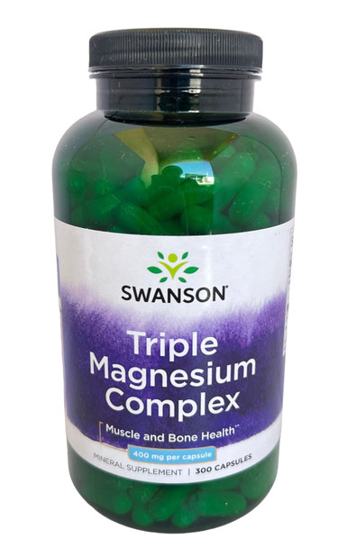 Triple Magnesium Complex, 400mg, 300 Capsules - Complejo Triple de Magnesio, 400mg, 300 Cápsulas