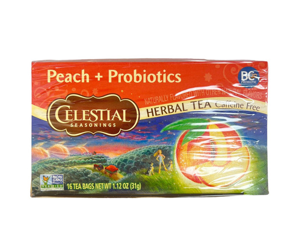 Tea, Peach + Probiotics, 16 Tea Bags - Té, Melocotón + Probióticos, 16 Bolsitas