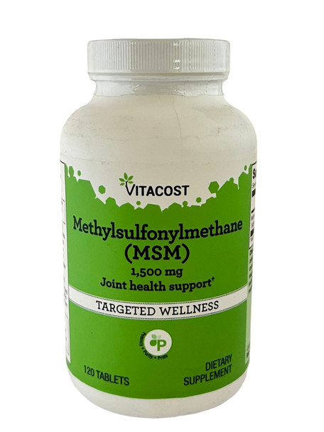 Methylsulfonylmethane, MSM, 1500mg, 120 Tablets -Metilsulfonilmetano, MSM, 1500mg, 120 Tabletas