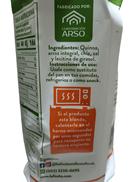 Rice Cakes, Brown Rice, Quinoa, Chia, 97g - Galletas Integral Quinoa Chan, 97g
