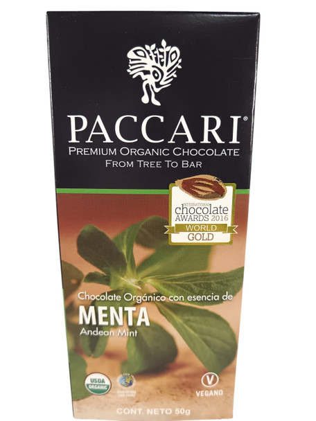 Chocolate, Andean Mint, Organic, 50g -Chocolate, Menta Andina, Orgánico, 50g