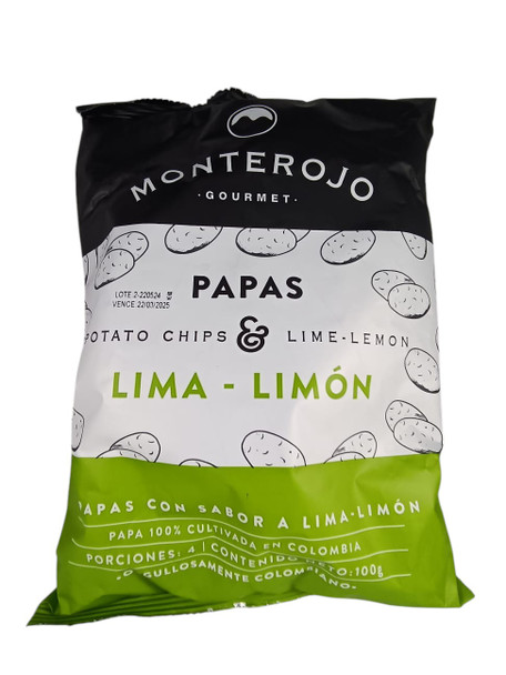 Potato Chips, Lemon Lime, 100g - Papas, Lima-Limon, 100g