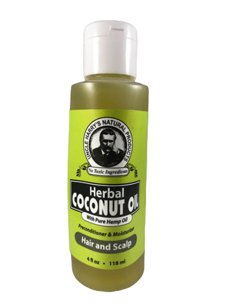 Herbal Coconut Oil, Hair & Scalp, 4 fl oz. - Aceite de Coco a base de Hierbas, Pelo y Cuero Cabelludo, 4 fl oz.