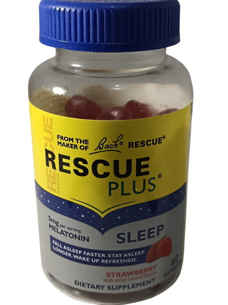 Rescue Plus, Sleep, Strawberry, 60 Gummies -Rescate y más, Sueño, Fresa, 60 Gomitas