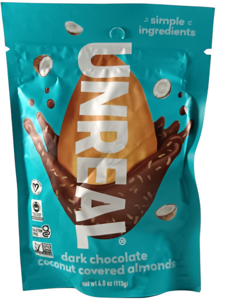 Dark Chocolate Coconut Covered Almonds, 4 oz -Almendras Cubiertas de Chocolate Oscuro y Coco, 113g
