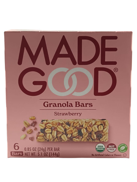 Granola Bars, Strawberry, Organic, 6 Bars -Barritas de Granola, Fresa, Orgánico, 6 Barritas