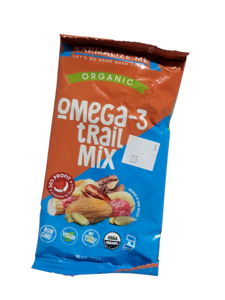 Omega-3 Trail Mix,Organic, 1 oz - Mezcla de Frutos Secos Omega-3, Orgánica, 1 oz