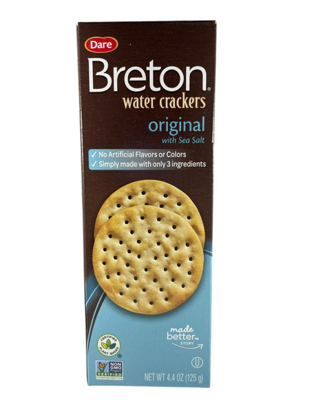 Water Crackers, Original, with Sea Salt, 4.4 oz -Galletas Agua, Original, con Sal de Mar, 125g