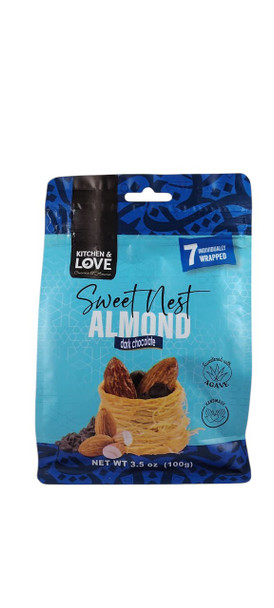 Date Almonds, Dark Chocolate, 3.5 oz -Almendras con Dátil, Chocolate Negro, 3,5 oz