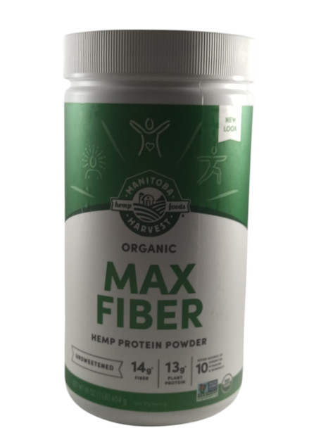 Max Fiber, Hemp Protein Powder, Organic, 1 lb. - Máxima Fibra, Proteína de cáñamo en polvo, Orgánica, 450 g