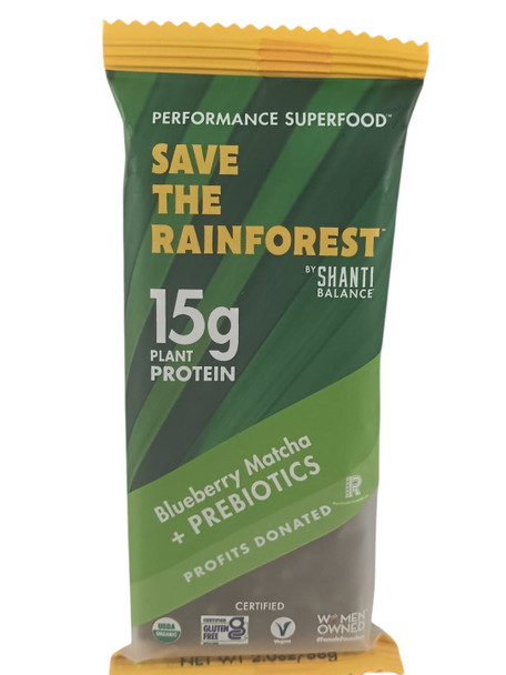 Protein Bar, Blueberry Matcha + Prebiotics, Organic - Barrita proteína, arándanos y matcha + prebióticos, orgánico