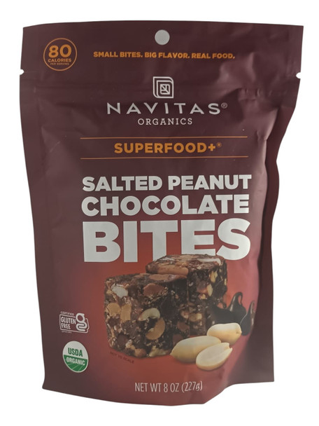 Salted Peanut Chocolate Bites, Organic, 8 oz. - Bocaditos de chocolate con maní salado, Orgánicos, 227 g