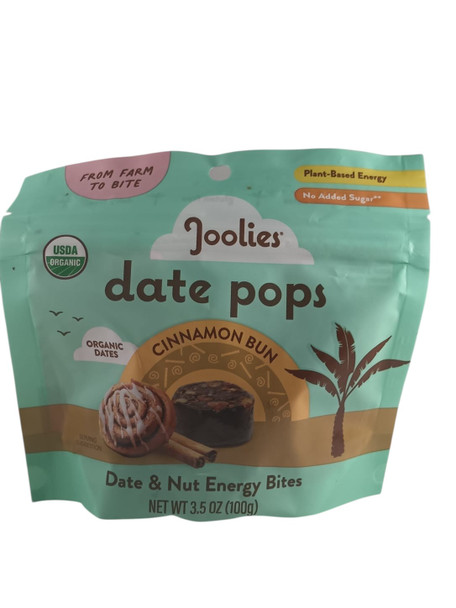 Date Pops, Cinnamon Bun, Organic, 3.5 oz - Bombones de Dátil, Rollito de Canela, Orgánico, 100 g