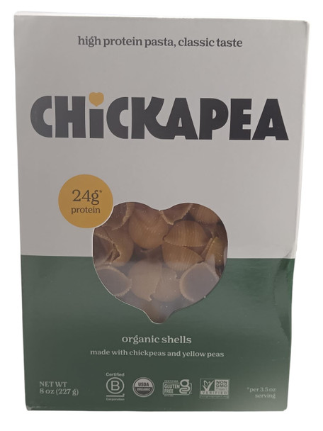 Shells, Chickpea, Organic, Gluten-Free, 8 oz - Conchas de Garbanzos, Orgánicas, Sin Gluten, 227 g
