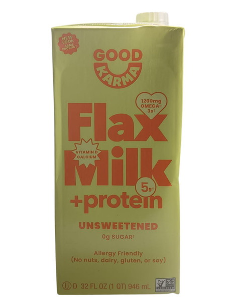 Flax Milk + Protein, Unsweetened, 32 fl oz - Leche de Linaza + Proteína, sin Azúcar, 946 ml