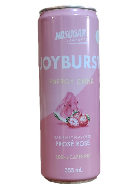 Energy Drink, Frose Rose, 100mg Caffeine, 355ml - Bebida Energia, Frose Rose, 100 mg de Cafeína, 355 ml