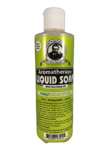 Soap, Liquid, Pine/Eucalyptus, 8 fl. oz. - Jabón, Líquido, Pino/Eucalipto, 8 fl. oz. - Uncle Harry's