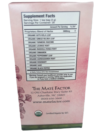 Tea, Ginkgo Recall, with Turmeric & Gotu Kola, Organic, 20 Bags - Té, Ginkgo Recall, con Curcuma y Gotu Kola, Orgánico, 20 Bolsas