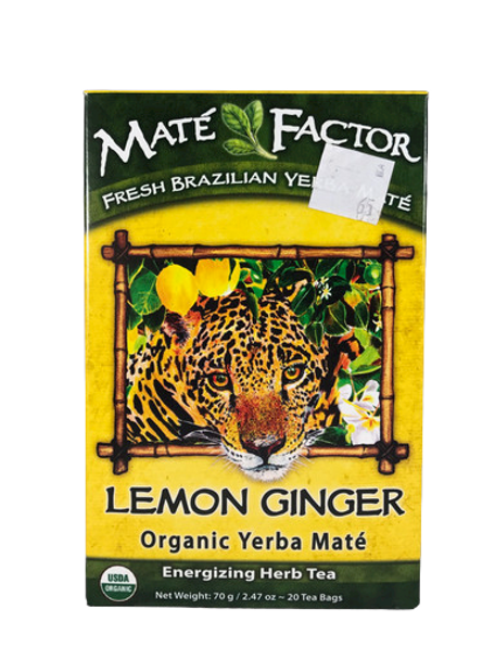 Tea, Yerba Mate, Lemon Ginger, Organic, 20 Bags - Té, Yerba Mate, Jengibre Limón, Orgánico, 20 Bolsas