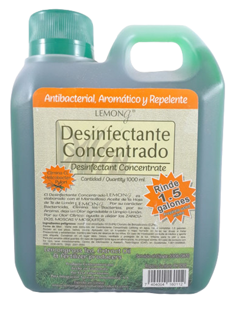 Disinfectant Concetrated, Lemongrass, 1.5 Gallons - Desinfectante Concetrado, 1.5 Galones