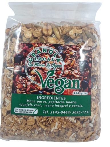 Granola, Vegan, 1 lb. - Granola, Vegano, 1 Libra