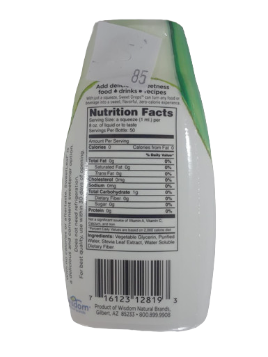 Stevia,Liquid,  1.76 oz. - Stevia, Líquido, 1.76 oz.