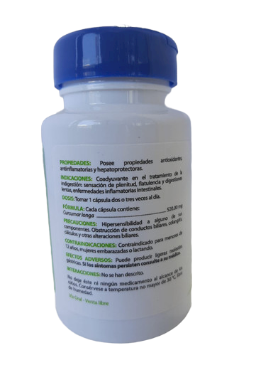 Turmeric, 60 Capsules - Curcuma, 60 Capsulas