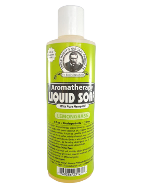 Soap, Liquid with Pure Hemp Oil, Lemongrass, 8 fl oz - Jabón, líquido con aceite puro de cáñamo, hierba limón, 8 fl oz