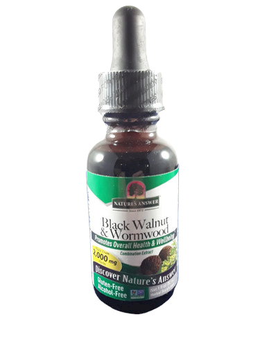 Black Walnut & Wormwood, 2000 mg, Alcohol-Free, 1 fl oz. - Nogal Negro y Ajenjo, 2000 mg, sin Alcohol, 1 fl oz.