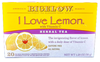 Tea, Lemon, with Vitamin C, Caffeine Free, 20 Tea Bags - Té, Limón, con Vitamina C, sin Cafeína, 20 Bolsas de Té