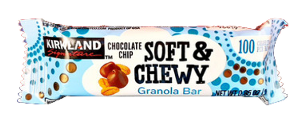 Granola Bar, Chocolate Chip, Soft & Chewy, .85 oz. - Barra de Granola, Chips de Chocolate, Suave y Masticable, .85 oz.