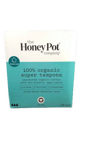 Tampons, Unscented, Super, Organic, 18 Count - Tampones, sin Fragancia, Súper, Orgánicos, 18 Unidades