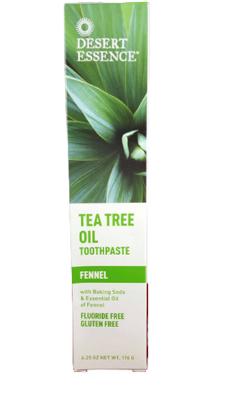 Toothpaste, Fennel Tea Tree Oil, Fluoride-Free, 6.25 oz. - Pasta de Dientes, Aceite de Árbol de Té de Hinojo, Sin Flúor, 6.25 oz.