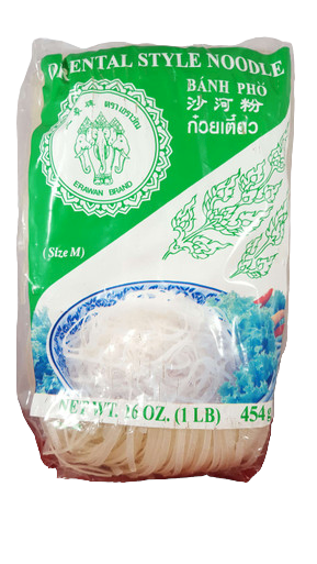 Rice Noodles, Oriental Style, Banh Pho, Medium, 16 oz. - Fideos de Arroz, Estilo Oriental, Banh Pho, Mediano, 16 oz.