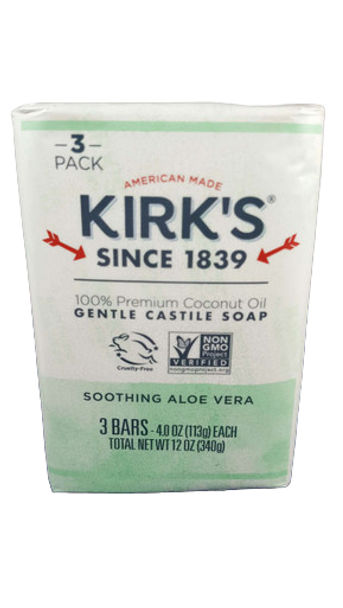 Soap, Castile, Soothing Aloe Vera, 3 Bars - Jabón de Castilla, Calmante Aloe Vera, 3 Barras