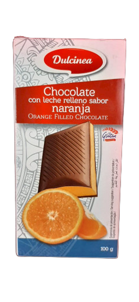 Chocolate Bar, Orange Filled Chocolate, 100g - Chocolate con Leche Relleno, sabor Naranja, 100g