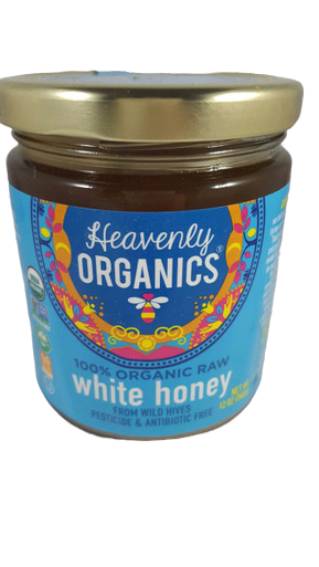 White Honey, 100% Organic Raw, 12 oz. - Miel Blanca, 100% Orgánica Cruda, 12 oz.
