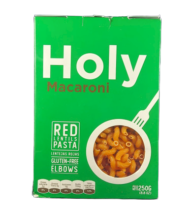 Pasta, Red Lentils, Elbows, Gluten-Free, 8.8 oz. - Pasta, Lentejas Rojas, Codos, Sin Gluten, 8.8 oz. -