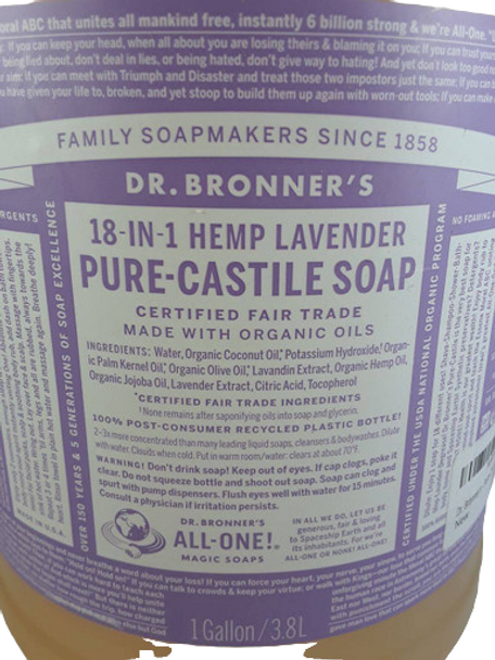 Soap, Castile, Lavender - Jabón, Castilla, Lavanda - Dr. Bronner's