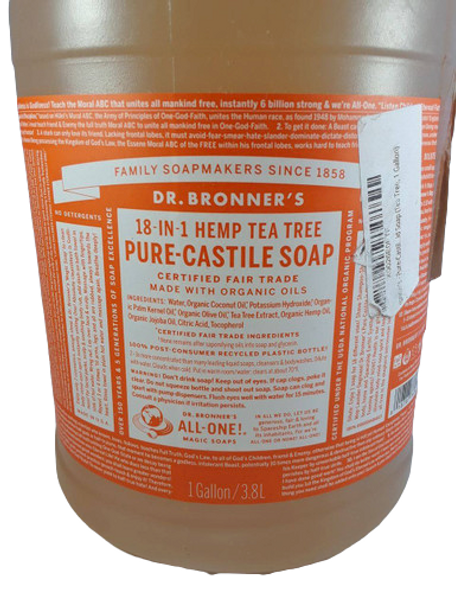 Soap, Castile, Tea Tree -Jabón, Castilla, Árbol del Té  - Dr. Bronner's