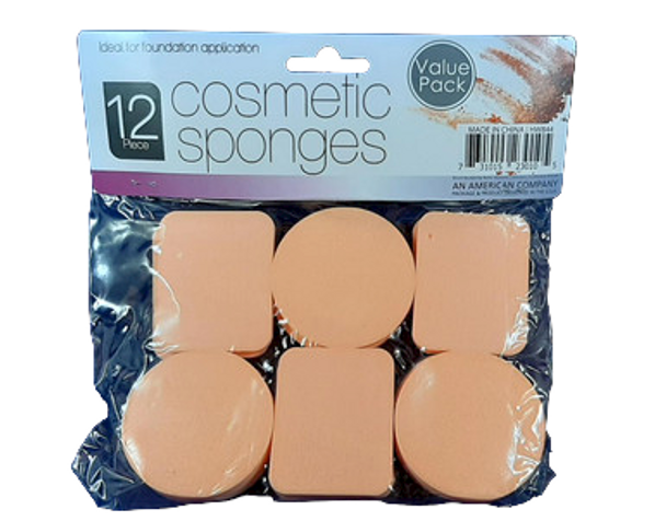 Cosmetic Sponges, 12 Piece -Esponjas Cosméticas, 12 Piezas