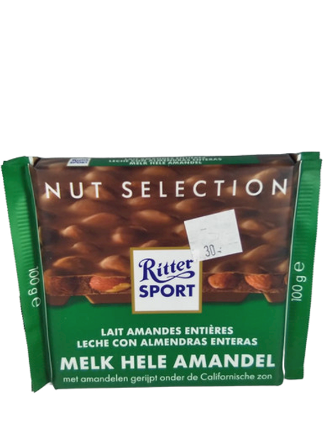 Chocolate Milk with Whole Almonds, 100g -Leche de Chocolate con Almendras Enteras, 100g