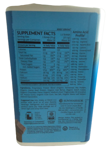 Protein Powder, Warrior Blend, Chocolate, 750g -Proteína en Polvo, Mezcla Warrior, Chocolate, 750g