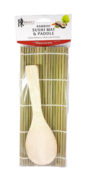 Bamboo Sushi Mat & Paddle - Esterilla y Paleta de Bambú para Sushi