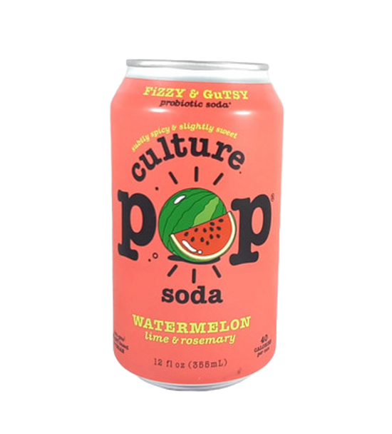 Soda, Watermelon, Probiotic, 12 oz. - Soda, Sandía, Probiótica, 12 oz.