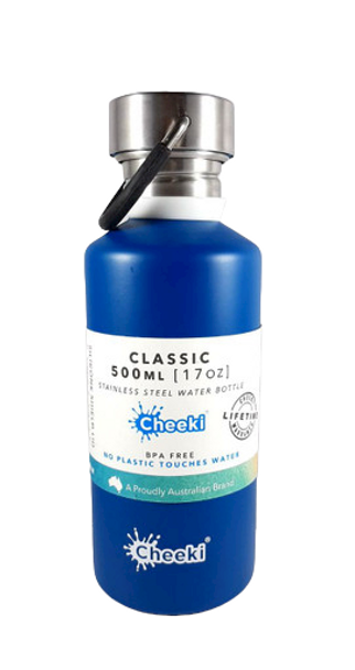 Water Bottle, Classic, Blue, 500ml - Botella de Agua, Clásica, Azul, 500ml