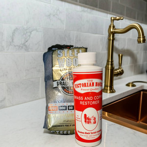 1 Brass & Copper Restorer  and 1 pk. Steel Wool applicators. Dissolve Tarnish and rinse it away. Non-toxic and Odor Free.