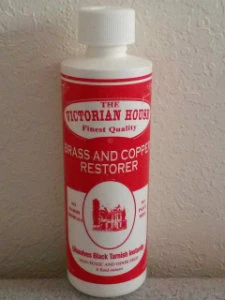 Brass and Copper Restorer.. Clean with no mess and no harsh chemicals.  Rinse Tarnish Away.