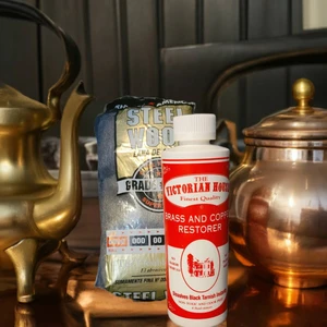 Brass and Copper Restorer.. Clean with no mess and no harsh chemicals.  Rinse Tarnish Away.